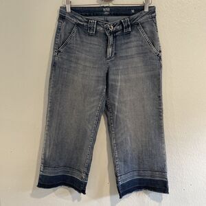 Ana Wide Leg‎ Crop Culotte Jeans Raw Hem Sz 10